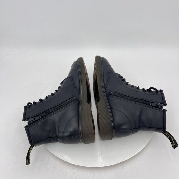 Dr. Martens 1460 J Women Size 5 Black Leather 8 Eye Side Zip Combat Boot - Picture 4 of 10